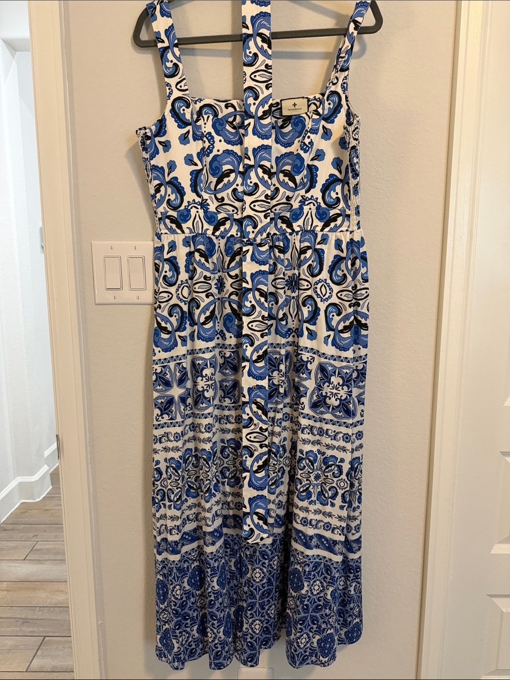 Tuckernuck Blue and White Printed Maxi Dress